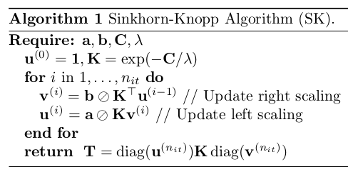 Sinkhorn algorithm