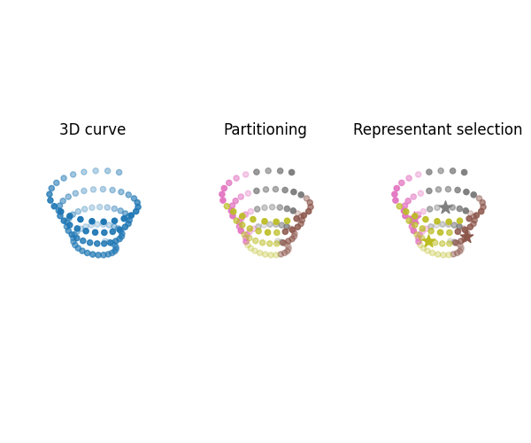 3D curve, Partitioning, Representant selection