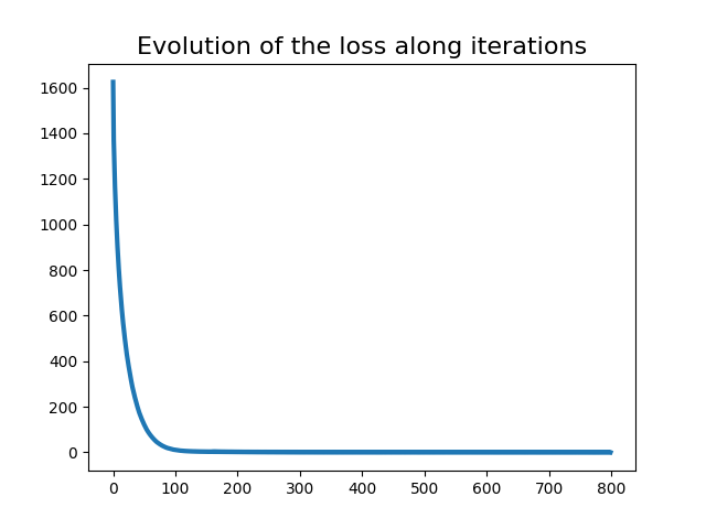 Evolution of the loss along iterations