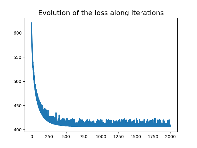 Evolution of the loss along iterations