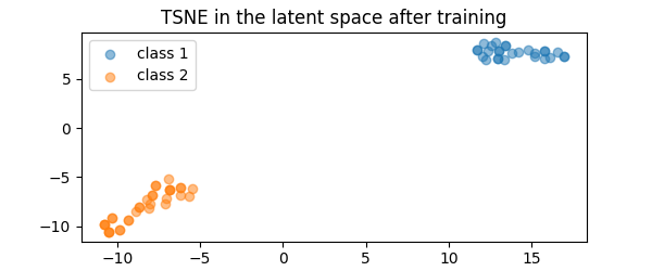 TSNE in the latent space after training